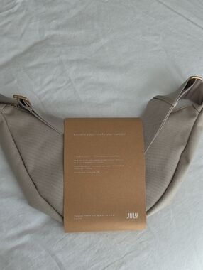 NWT JULY Beige Canvas Crossbody Bag